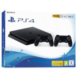 Console Sony PlayStation 4 Slim 500 Go + 2e DualShock 4 - Noir - Reconditionn&eacute; - Excellent &eacute;tat