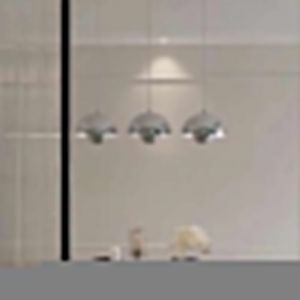 WOTTES Lustre Suspension Luminaire Moderne Style Scandinave 23*16CM Conception Lustre Pod E27 M&eacute;tal Argent 3pcs pour Cuisine