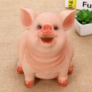 Tirelire cochon en forme de pièce de monnaie en résine argentée – décoration de maison ou cadeau original pour enfants. Label