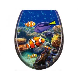 Abattant de WC - UISEBRT - Poisson Ornemental D - Duroplast - Abaissement Automatique - Universel