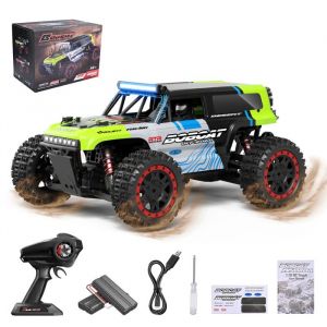1:16  Voiture T&eacute;l&eacute;command&eacute;e 45+ KM/H Voiture Teleguidee Tout Terrain avec LED4WD RC Car Rapide Buggy Telecommande vert