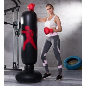 1.6M Sac de Frappe sur Pied pour Le Fitness La Boxe Sac Gonflable avec Cibles de Frappe Parfait pour Les Enfants et Les Adultes