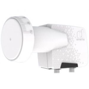 Tête LNB twin - INVERTO - IDLH-TWL410-HMPRO-OPN - 2 sorties - Capacité 40 mm - Blanc