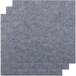 30 PCS Dalles de Moquette Auto-Adh&eacute;sives 30&times;30 cm Carreaux Antid&eacute;rapants D&eacute;coller-Coller pour Salon Bureau Chambre (Gris)