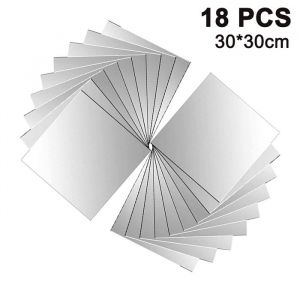 18 Pi&egrave;ces Carreaux De Miroir Carreaux De Miroir Carreaux De Miroir Miroir Chacun 30X30Cm D&eacute;coration Murale Miroir Mural