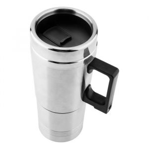 Fafeicy Coupe chauffe-eau Bouilloire électrique de voiture en acier inoxydable 350ML + 150ML café thé Thermos tasse de chauffage