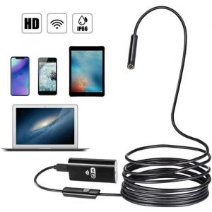 Caméra Endoscope USB 2.0 MP Borescope 2 en 1 HD Étanche 6Led Light 5M @dw2601