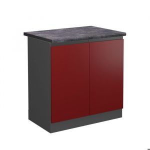 Meuble bas sous-évier R-Line 80cm  PT Anthracite Rouge Anthracite Vicco