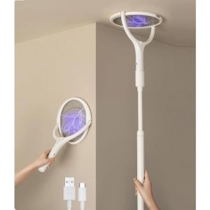 Tête Rotative Raquette Electrique Insectes Rechargeable Raquette Moustique Electrique Raquette Anti Moustique Electrique Tapetteà-A
