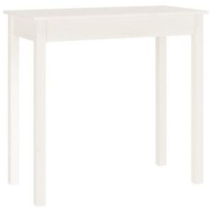 Table console - AKOZON - 80x40x75 cm - Bois massif de pin - Couleur blanche - Rectangulaire