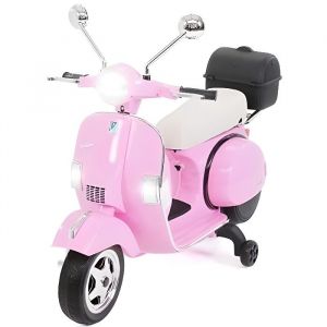 Moto électrique pour enfant VESPA officielle 12V avec batterie - Licence Piaggio Rose