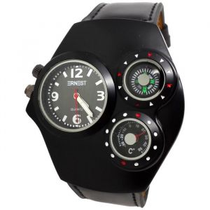 MONTRE HOMME 3 EN 1 MILITAIRE SNIPER AGENT SECRET BOUSSOLE + THERMOM&Egrave;TRE ERNEST