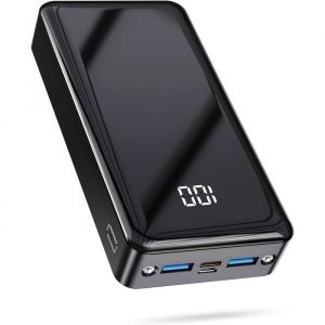 Pd22.5W Batterie Externe 24000Mah Chargeur Portable Grande Capacit&eacute; Rapide Avec 3 Ports Usb Sortie Et 3 Entr&eacute;es Et Lampe De[BAT131]
