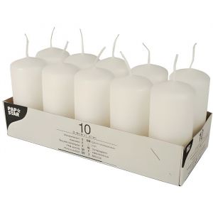 Bougies cylindriques - PAP STAR - &Oslash; 40 mm - 90 mm - Blanc - Int&eacute;rieur