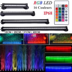 LED Eclairage Aquarium - 31CM - &Eacute;tanche Lampe Tube Dimmable avec T&eacute;l&eacute;commande 5050 RGB Fish Tank Lumi&egrave;re - pour Plante Poisson