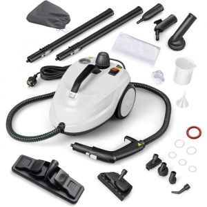 GIANTEX Nettoyeur Vapeur 2000W avec R&eacute;servoir 18L13 AccessoiresPression 5 BarBalai Vapeur pour TapisFen&ecirc;treVerreRideauBlan