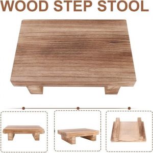 Tabouret escabeau en bois - tabouret stable et multifonctionnel - bois massif pour lits hauts - enfants et adultes