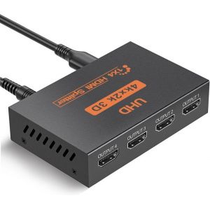Répartiteur HDMI 1 entrée 4 Sorties Splitter HDMI 4K Commutateur HDMI Supporte 3D 4K 1080p Multiprise HDMI pour TV Projecteur