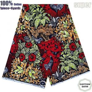 Tissu - Super Wax - Hollandais African Wax Fabric - 6 Yards - Haute Qualité pour Robe de Mariage et Blazer - Type 208