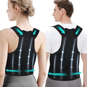 Posture Correcteur Dos Femme Homme Ceinture Dorsale Maintien du Dos Droit - Redresse Dos Soutien Lombaire Confortable Respirant-M