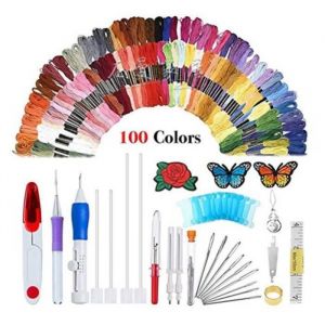 Fils &agrave; Broderie Kit  pour Broderie Point de Croix Tricotage Bracelets Br&eacute;siliens Fils &agrave; Coudre des Outils Accessoires 100 Couleurs