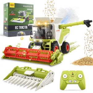 Moissonneuse-batteuse t&eacute;l&eacute;command&eacute;e RC pour enfants tracteur de ferme moissonneuse-batteuse avec son lumineux et pulv&eacute;risation