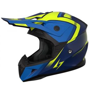 Casque moto cross STORMER Dust Madness Blue Neon Yellow Glossy