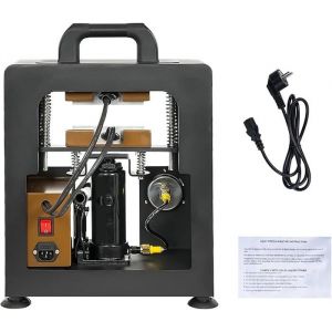 Presse &agrave; chaud hydraulique manuelle de 5 tonnes Machine dextraction de colophane &agrave; double plaque chauffante de 300W UE