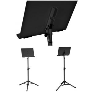 Pupitre de Musique - M&eacute;tallique - Noir - Pliable - Ajustable 60-125cm - Support de Partition