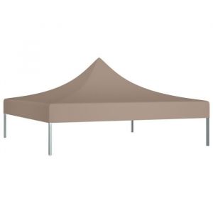 ZOE© Toit de tente de réception Décor - Auvent de Remplacement Toile de Tonnelle 3x3 m Taupe 270 g-m² ♕24313