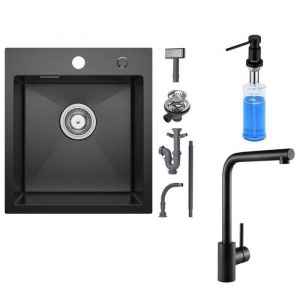 Évier de cuisine - Inox - 40x45cm - Montage sur plan - 1 bac - Sans égouttoir