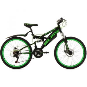 VTT tout suspendu adolescent 24 Bliss noir-vert TC 38 cm KS Cycling