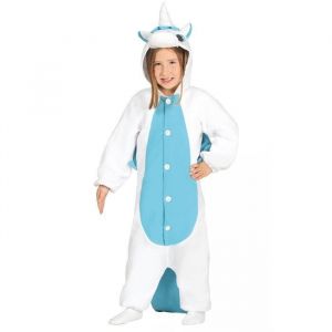 D&eacute;guisement pyjama licorne enfant - FIESTAS GUIRCA - Blanc/Bleu - 100% polyester - A partir de 3 ans