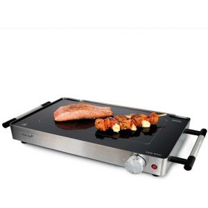 46100 Barbecue Électrique De Table  Surface De Cuisson En Vitrocéramique Schott Allemande  2 En 1 Et Plaque Chauffante  Boîti