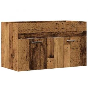 Bonne qualité - Armoire de rangement Meuble lavabo de salle de bain et WC - BONNIE - vieux bois - Bois dingénierie DECO M3000948