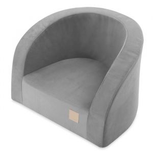 Fauteuil en Mousse pour Bébé Enfants pour la Chambre dEnfant MISIOO Velours Velvet Gris 53x40 cm