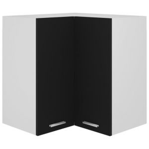 2846•Bon•Armoire dangle suspendue Armoire de cuisine Meuble Haut Commode murale Moderne Noir 57x57x60 cm Aggloméré