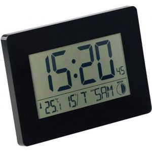 Horloge radio-pilotée - PEARL - Rectangulaire - Noir - Intérieur - Affichage XL