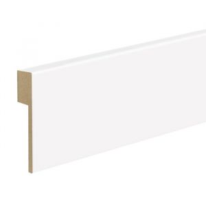 Kosche Plinthe pour carrelage Topline MDF laminé 16 x 100 x 2500 mm Blanc Plinthe Plinthe Haute qualité Robuste