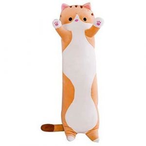 Poup&eacute;e de chat en peluche mignon chaton en peluche doux oreiller poup&eacute;e jouet cadeau pour petite amie enfants - 90 cm
