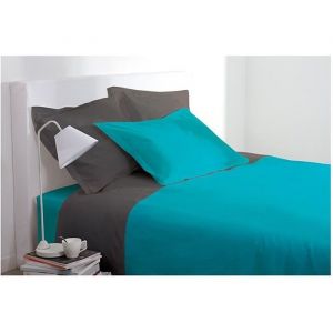 Housse de couette - Maison fut&eacute;e - 220x240 cm - 100% Coton - Turquoise - Lavable