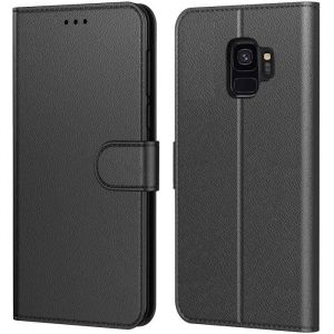 New&Teck Coque Samsung Galaxy S9 Pochette Etui Housse S8 Cuir à Clapet avec Fermeture Magnétique et Multifonctionnel Noir