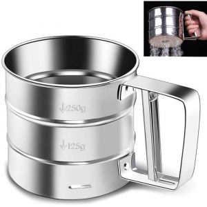 Flour en Acier Inoxydable tamiseur Held Tamiser la Farine Filet tamiseur Shaker Projeté Sucre Mesh Sieve Cuisson Gâteau Outils