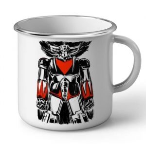 Mug en M&eacute;tal Emaill&eacute; - FABULOUS BIJOUX - Goldorak - Vintage - Compatible lave-vaisselle - Cylindrique