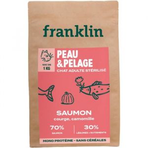 Nourriture pour chat - TWINBIRD - Croquettes Chat St&eacute;rilis&eacute; 70% Saumon Sans C&eacute;r&eacute;ales Hypoallerg&eacute;nique 1kg