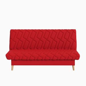 Banquette convertible Olympe clic clac couchage 130x190 avec rangement int&eacute;gr&eacute; Pearl rouge