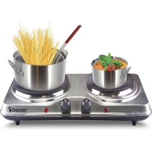 Plaque de cuisson électrique - SPIELSTABIL - 90.825 - 2 feux - 1000 W - Argent