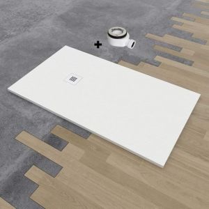 90X80 cm Receveur de douche en résine extra-plat Blanc 90 X 80 X 6 cm
