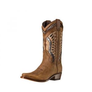 Santiags Femme Sendra Debora - Cuir Marron - Talon Carré - Hauteur Moyenne