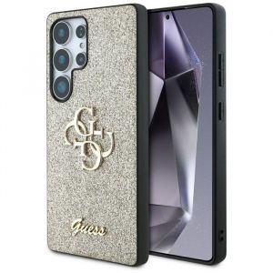 Coque Guess Fixed Glitter Big 4G Metal Logo pour Samsung Galaxy S25 Ultra (doré)